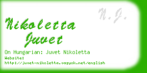 nikoletta juvet business card
